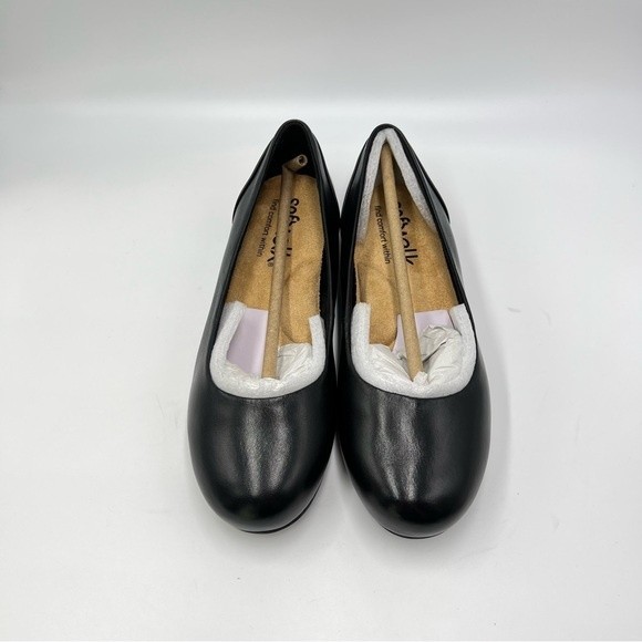 6.5W 6.5 WIDE WIDTH Softwalk Women's Sonoma Black Leather Ballet Flats Shoes NEW - Picture 6 of 15